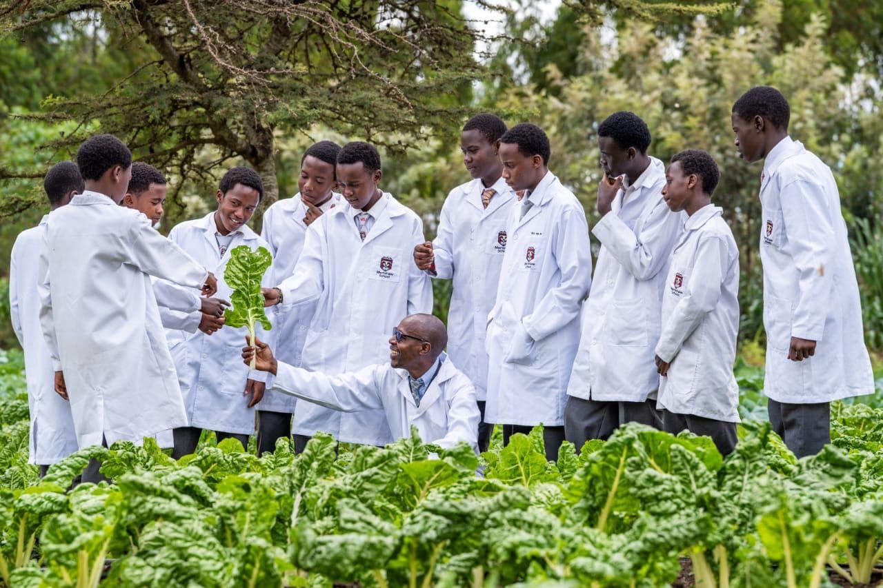 Merishaw School students learning practical agriculture skills in the school garden