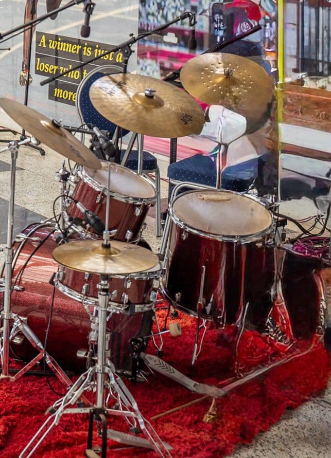 Drum kit ready for Merishaw School music and talent development activities