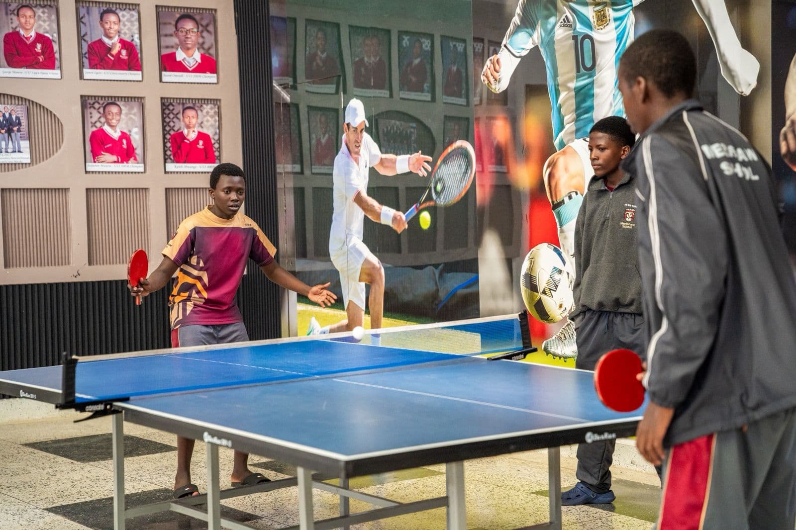 Merishaw School students playing table tennis