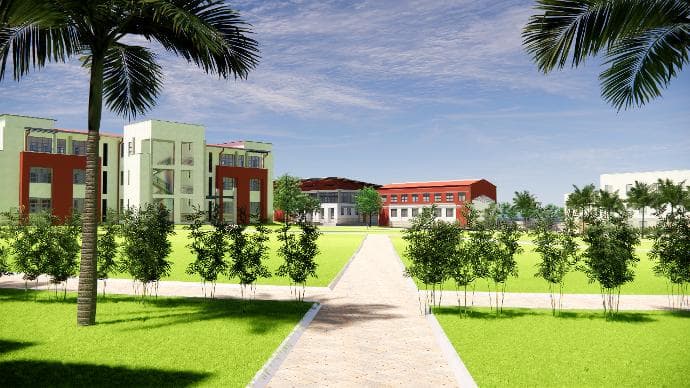 Overview of Merishaw School dormitory block